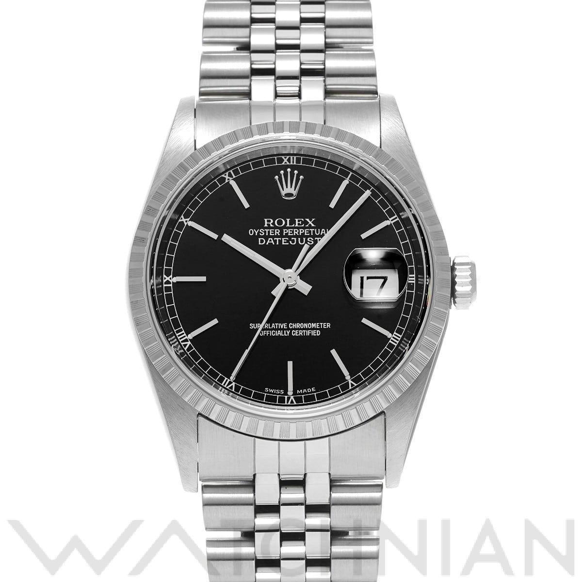 ロレックス デイトジャスト 16220 ブラック メンズ 時計 【中古】【wristwatch】