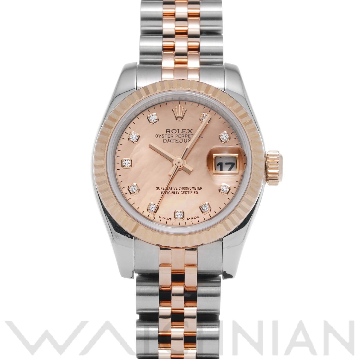 ロレックス レディ デイトジャスト 26 179171NG ピンクゴールダスト/ダイヤモンド レディース 時計 【中古】【wristwatch】