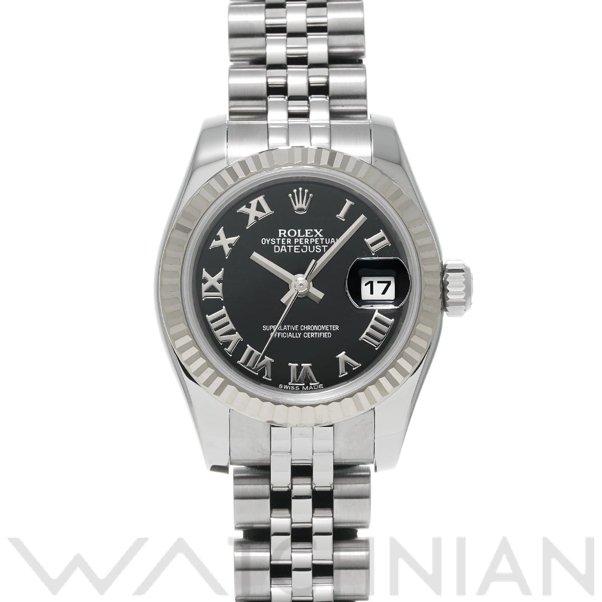 ロレックス レディ デイトジャスト 26 179174 ブラック レディース 時計 【中古】【wristwatch】