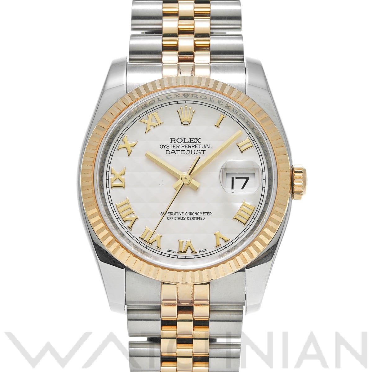 ロレックス デイトジャスト 36 116233 アイボリーピラミッド メンズ 時計 【中古】【wristwatch】