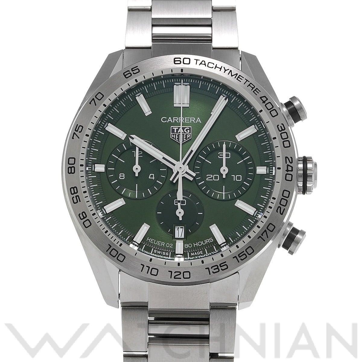 タグ ホイヤー / TAG HEUER カレラ キャリバーホイヤー02 スポーツ クロノグラフ CBN2A10.BA0643 グリーン メンズ 時計 【中古】【wristwatch】