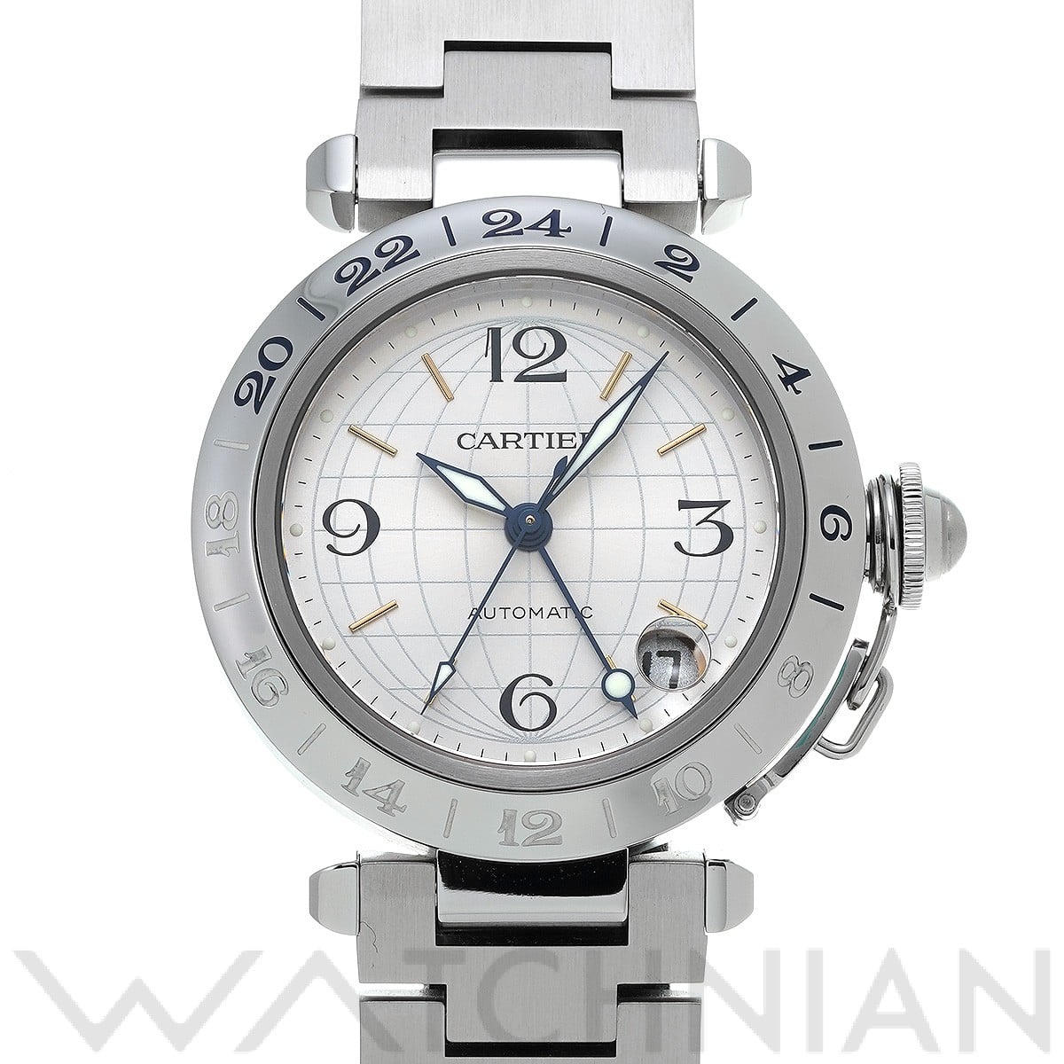 カルティエ Cartier パシャC メリディアン W31029M7 シルバー文字盤 SS 自動巻き メンズ 腕時計