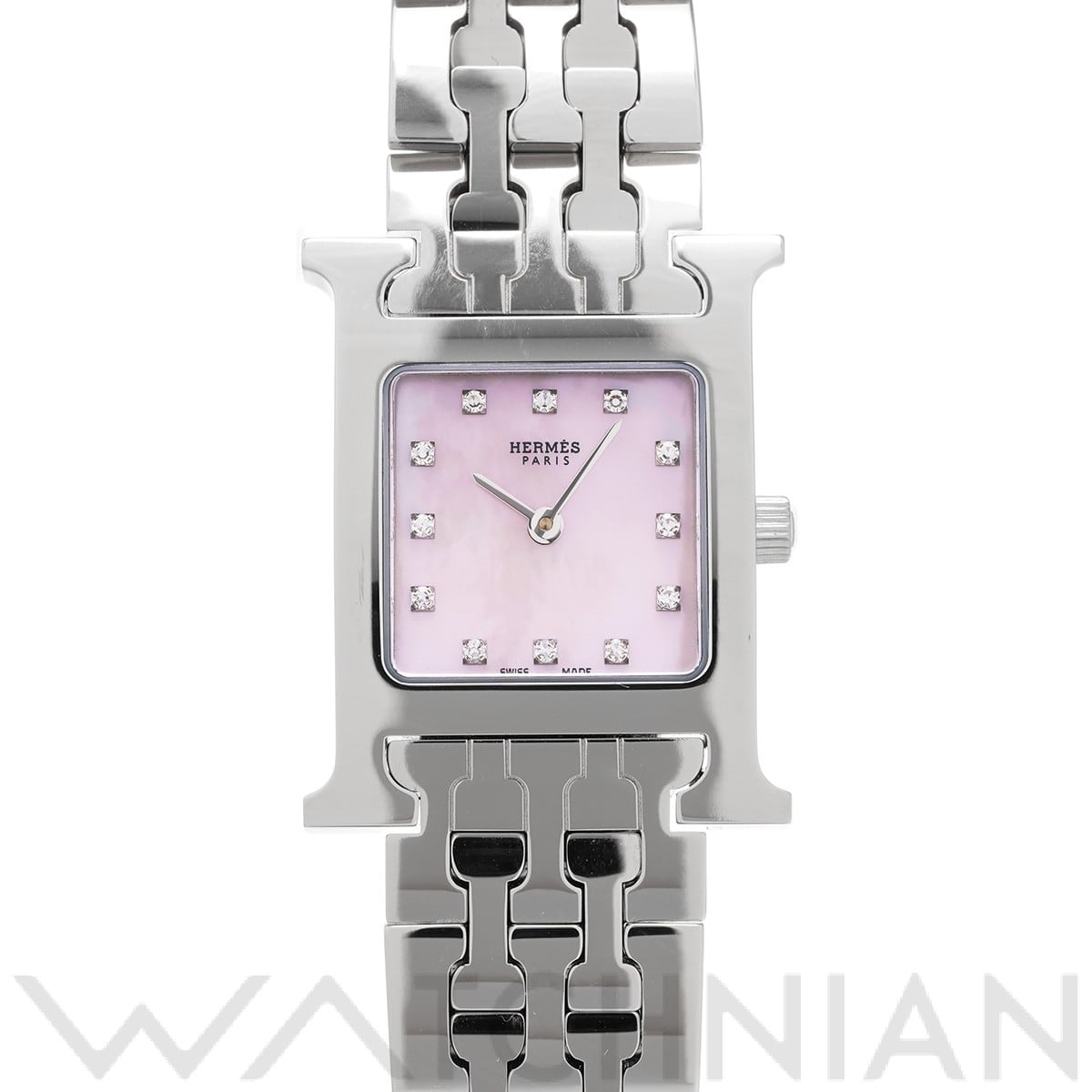 エルメス Hウォッチ HH1.210.285/4804 ピンクシェル/ダイヤモンド レディース 時計 【中古】【wristwatch】