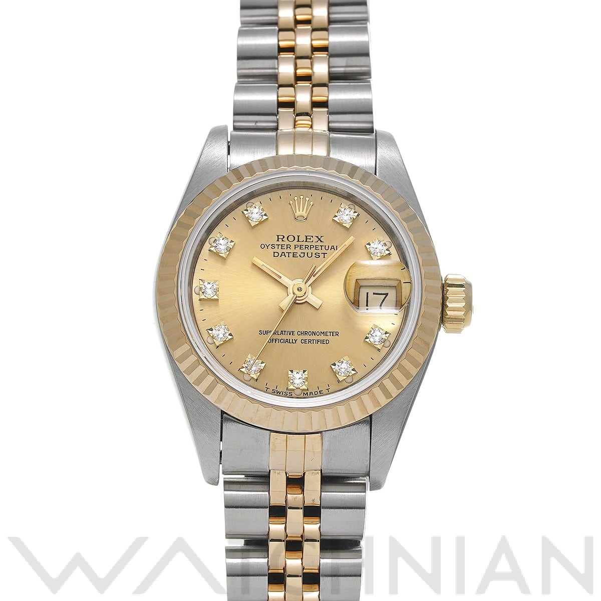 ロレックス デイトジャスト 69173G シャンパン/ダイヤモンド レディース 時計 【中古】【wristwatch】