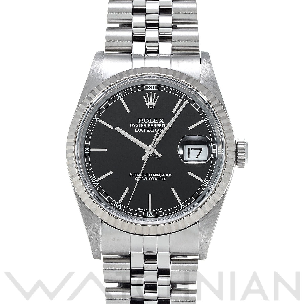 ロレックス デイトジャスト 16234 ブラック メンズ 時計 【中古】【wristwatch】