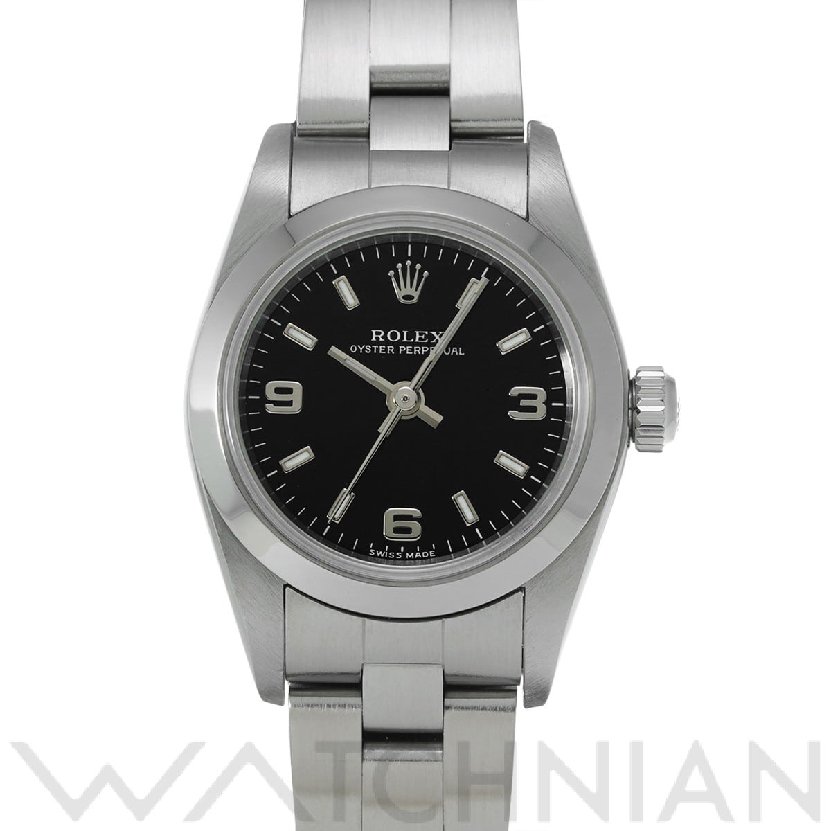 ロレックス オイスターパーペチュアル 76080 ブラック レディース 時計 【中古】【wristwatch】