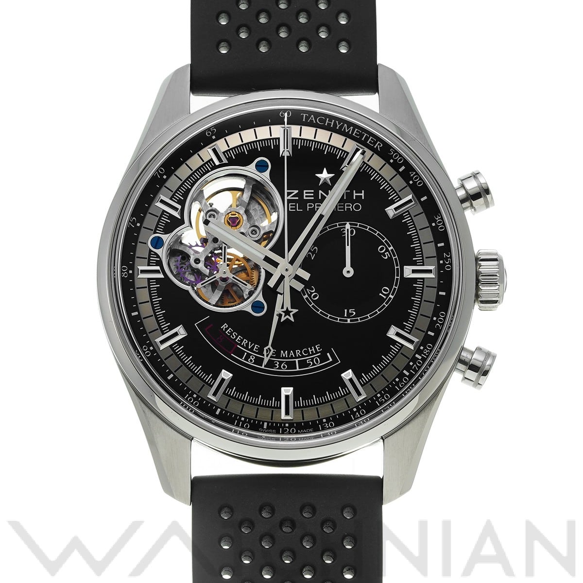ゼニス / ZENITH クロノマスター エル・プリメロ オープン パワーリザーブ 03.2080.4021/21.C496 ブラック メンズ 時計 【中古】【wristwatch】