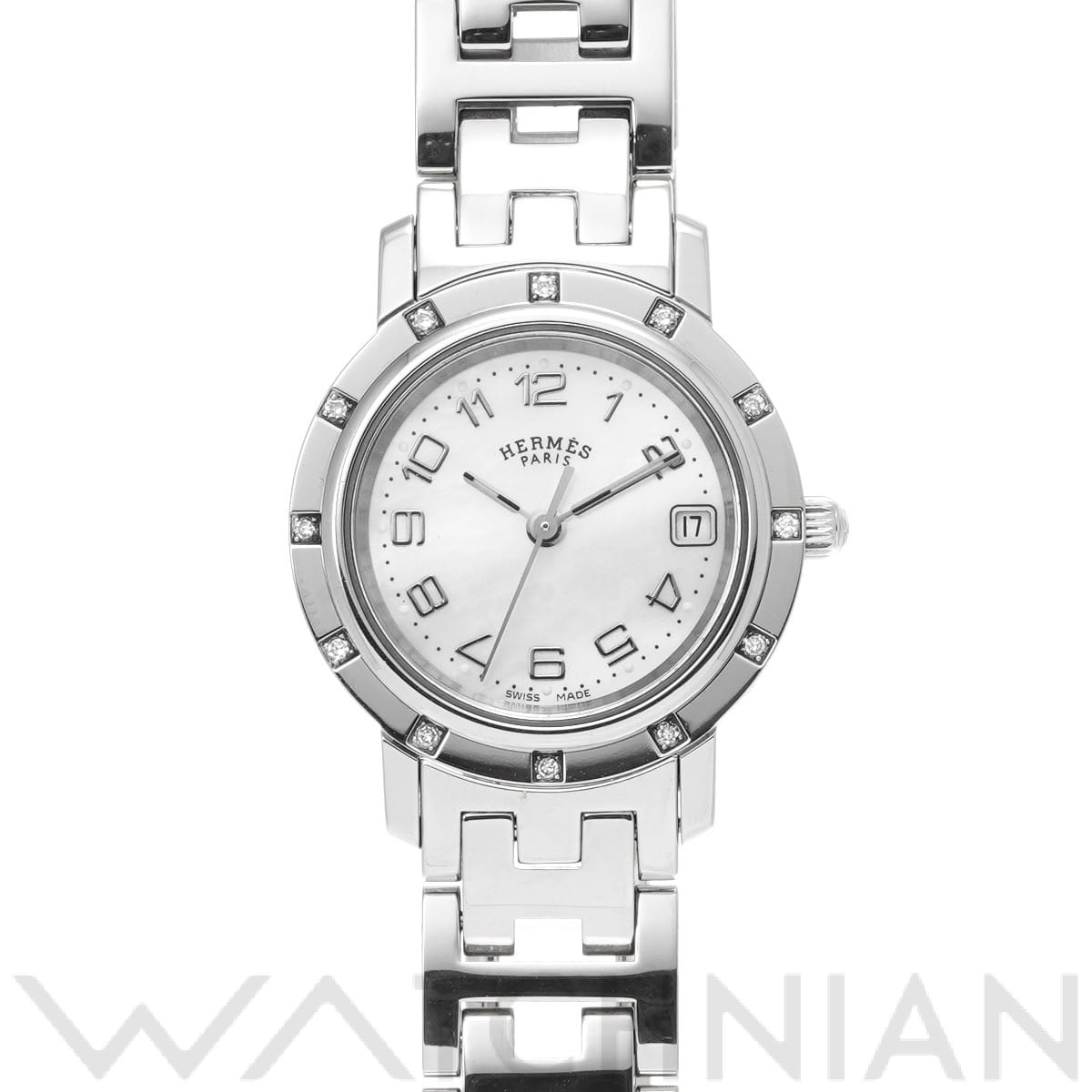 エルメス クリッパー ナクレ CL4.230.212/3821 ホワイトシェル レディース 時計 【中古】【wristwatch】