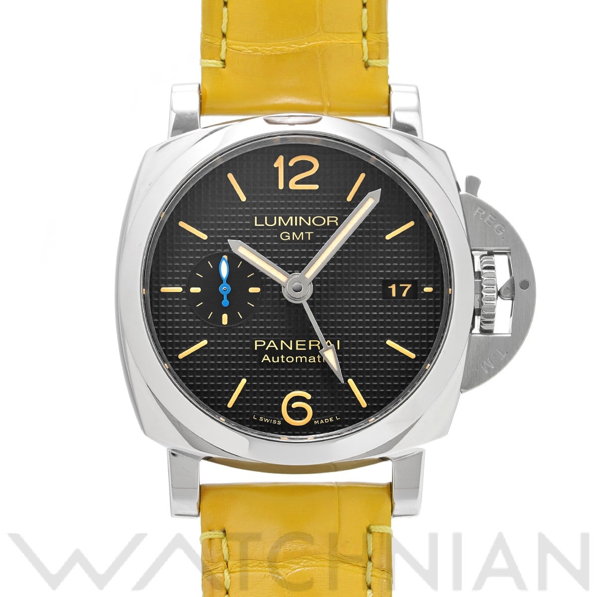 パネライ / PANERAI ルミノール 1950 3デイズ GMT アッチャイオ PAM01535 ブラック メンズ 時計 【中古】【wristwatch】