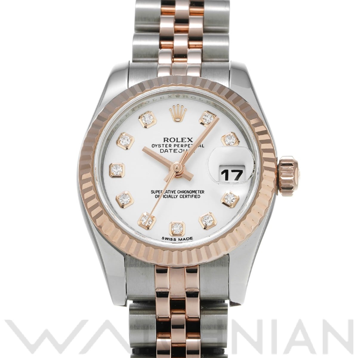 ロレックス デイトジャスト 179171G ホワイト/ダイヤモンド レディース 時計 【中古】【wristwatch】