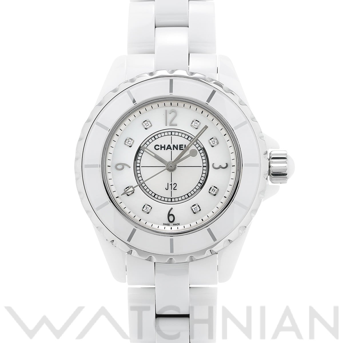 シャネル J12 33MM H2422 ホワイトシェル/ダイヤモンド レディース 時計 【中古】【wristwatch】