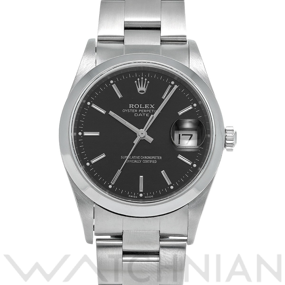 ロレックス オイスターパーペチュアル デイト 15200 ブラック メンズ 時計 【中古】【wristwatch】