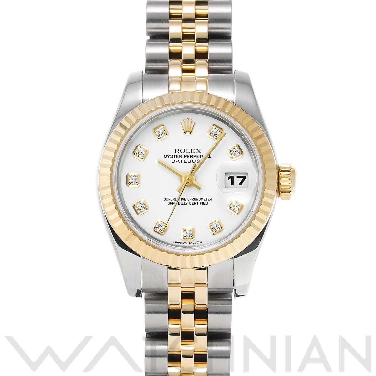 ロレックス デイトジャスト 179173G ホワイト/ダイヤモンド レディース 時計 【中古】【wristwatch】