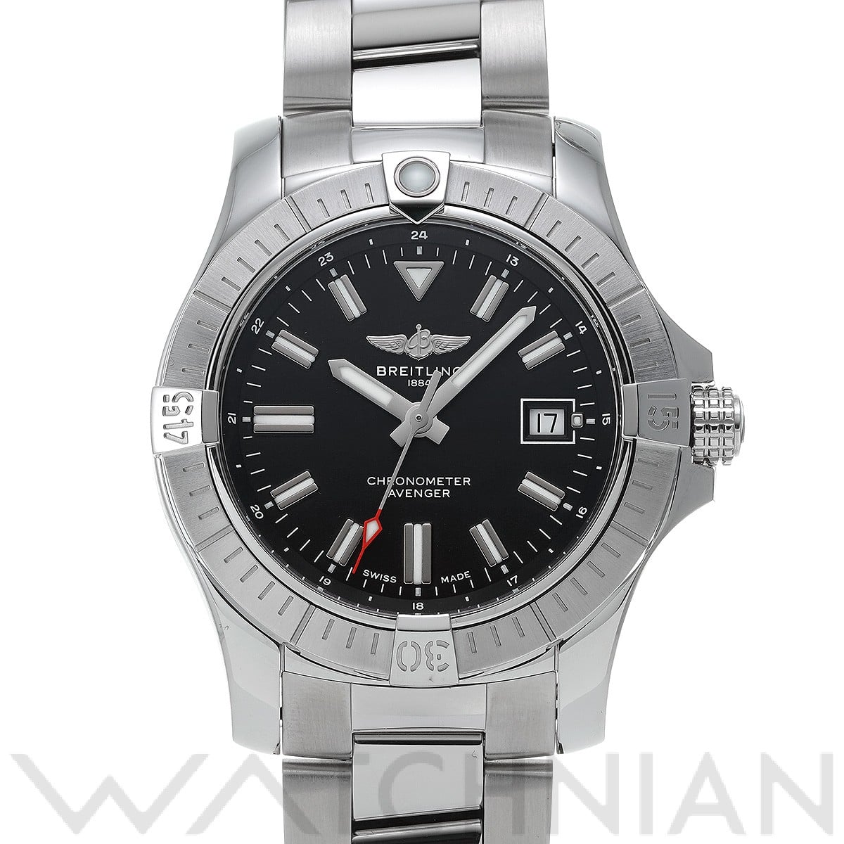 ブライトリング アベンジャー オートマチック 43 A17318101B1A1 ブラック メンズ 時計 【中古】【wristwatch】