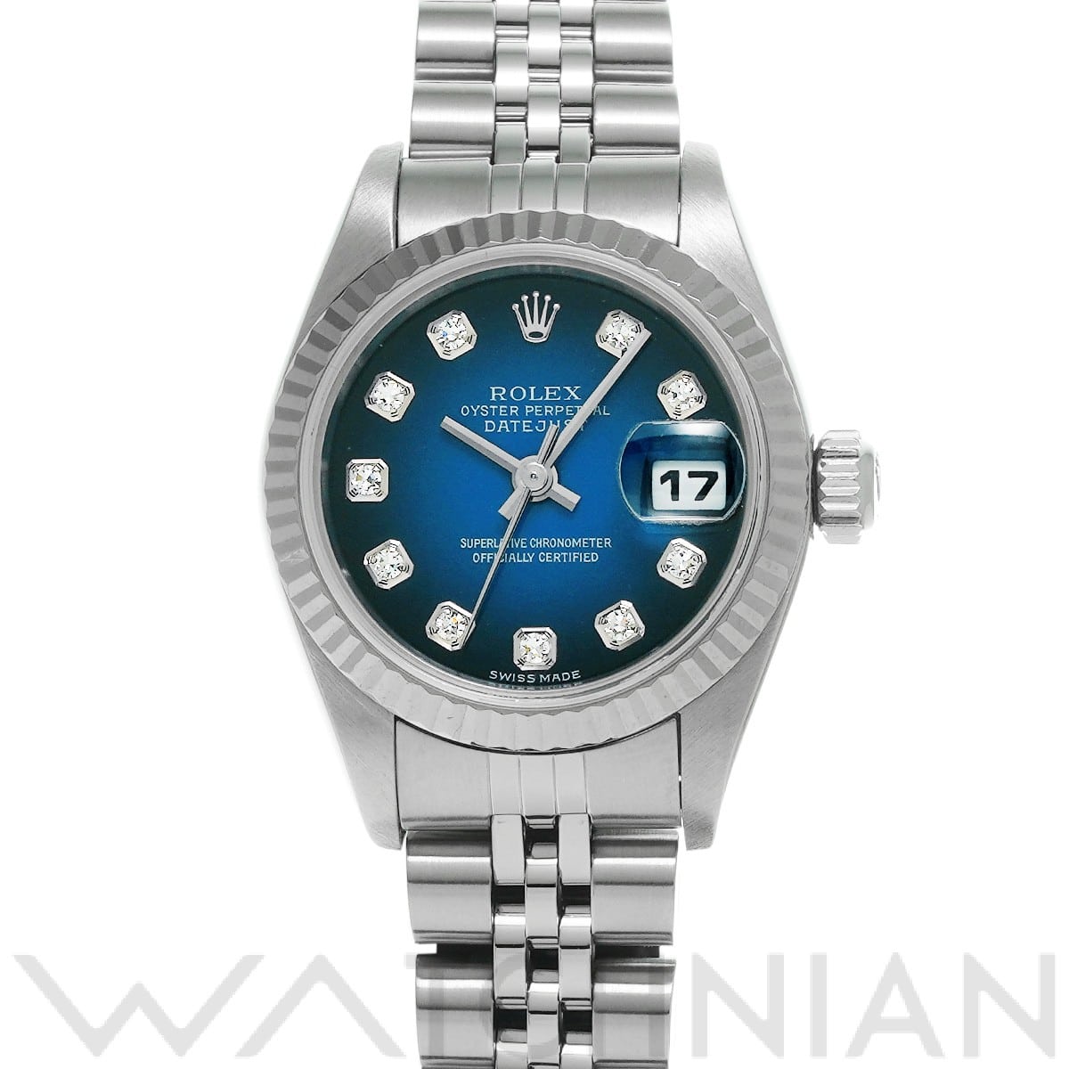 ロレックス デイトジャスト 79174G ブルー・グラデーション/ダイヤモンド レディース 時計 【中古】【wristwatch】