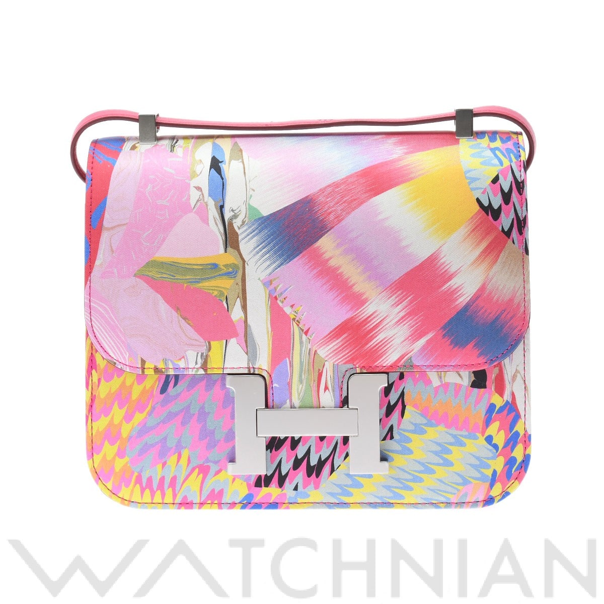 エルメス コンスタンス 24 京都マーブル ローズメキシコ/マルチカラー/パラジウム金具 ヴォースイフト/シルク レディース バッグ 【未使用】【bag】