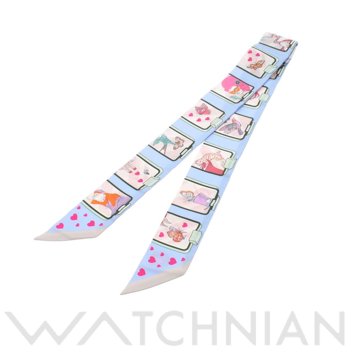 エルメス / HERMES ツイリー HERMES STORY ライトブルー シルク100％ レディース 【新品】【other】