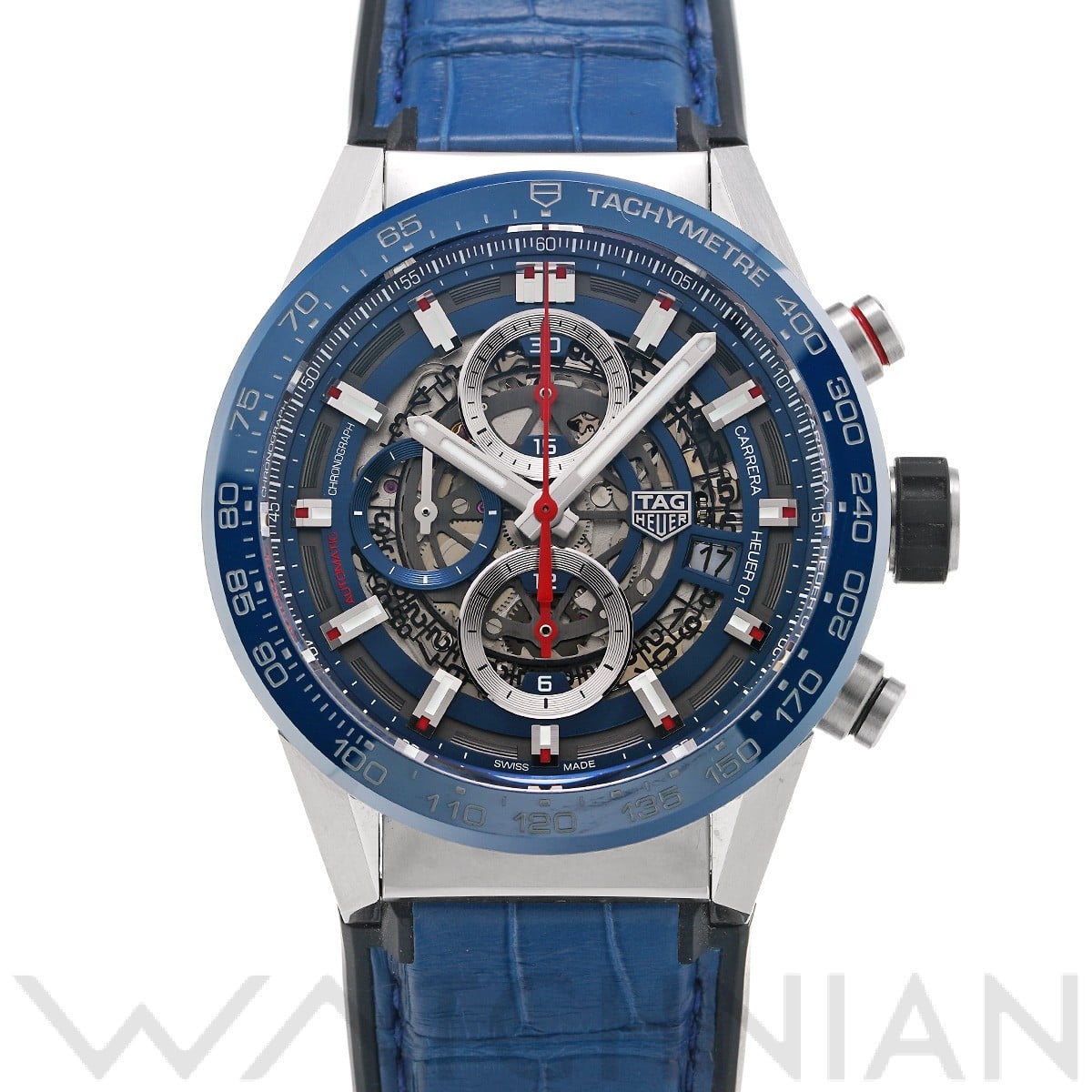 タグ ホイヤー / TAG HEUER カレラ キャリバーホイヤー01 クロノグラフ CAR201T.FC6406 ブルー メンズ 時計 【中古】【wristwatch】