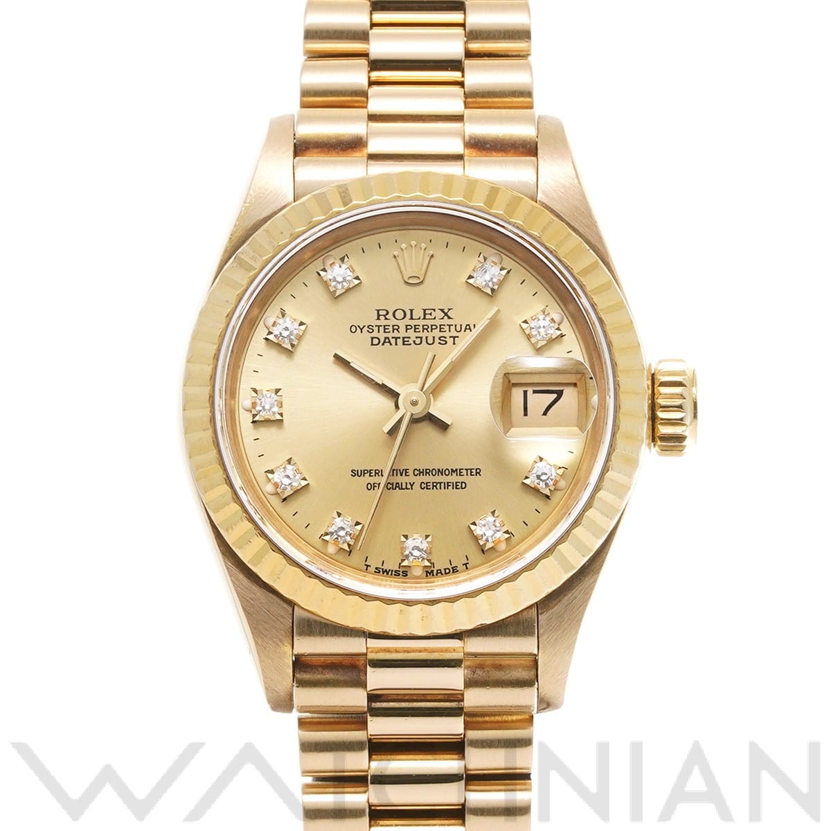 ロレックス デイトジャスト 69178G シャンパン/ダイヤモンド レディース 時計 【中古】【wristwatch】