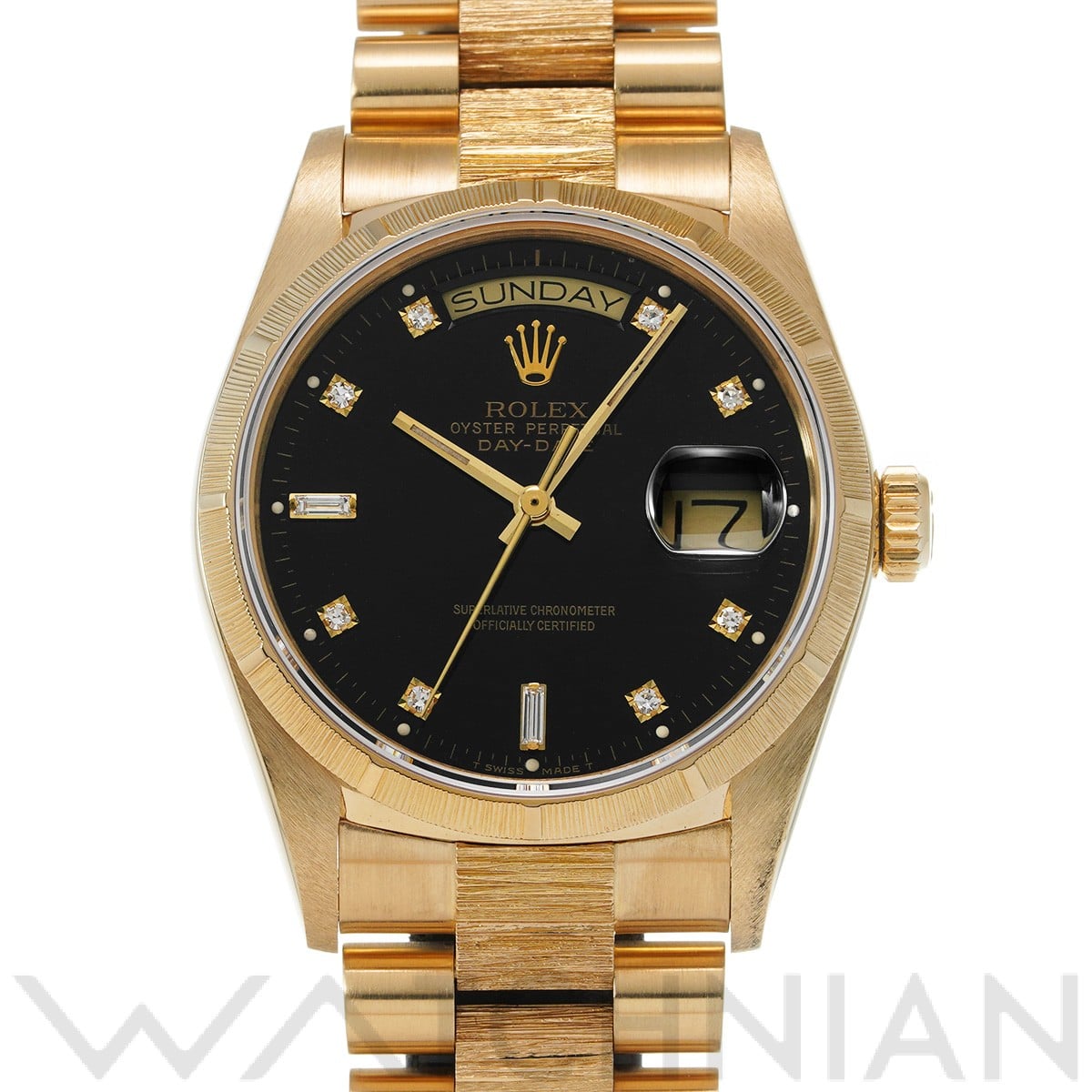 ロレックス デイデイト バーク 18078A ブラック/ダイヤモンド メンズ 時計 【中古】【wristwatch】