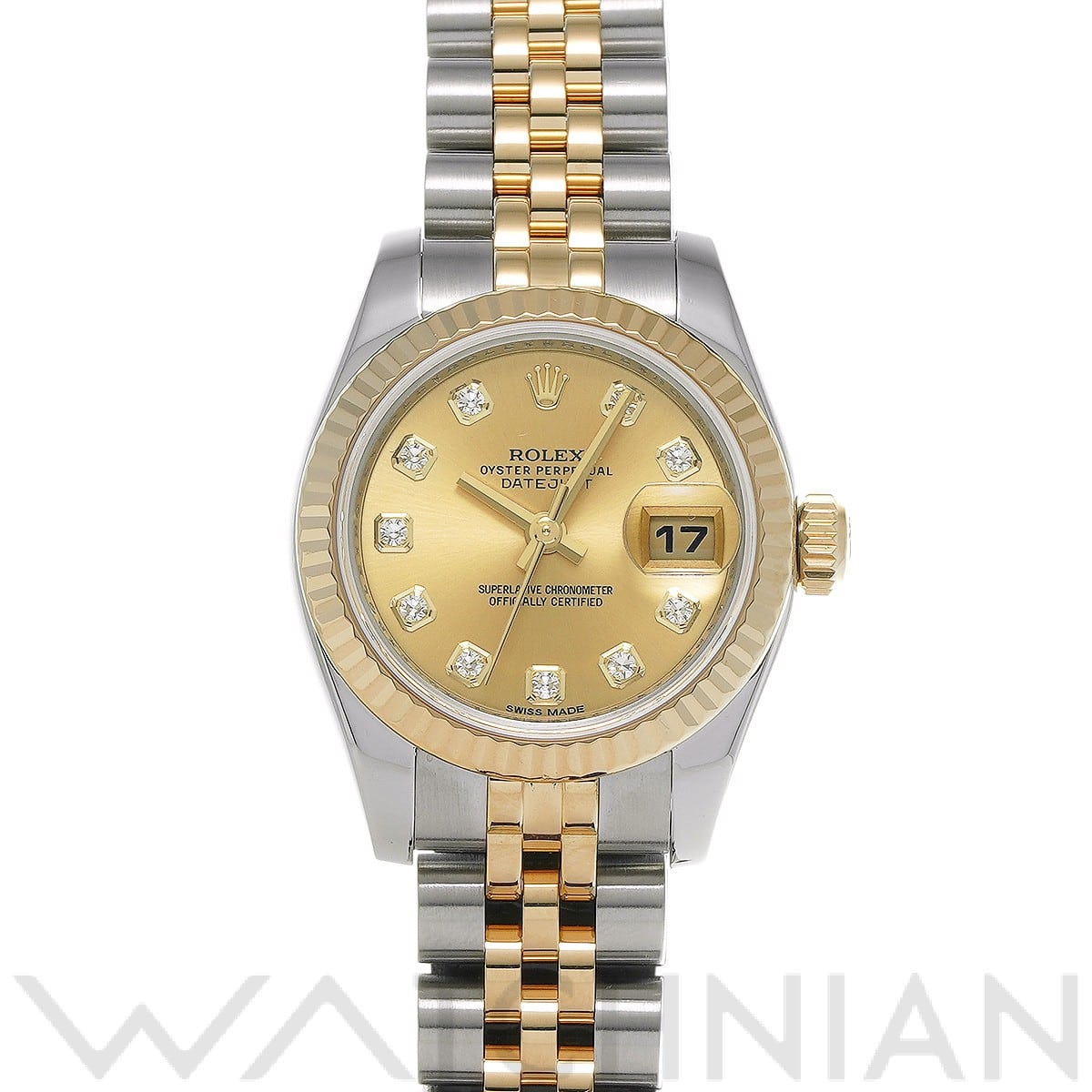 ロレックス レディ デイトジャスト 26 179173G シャンパン/ダイヤモンド レディース 時計 【中古】【wristwatch】