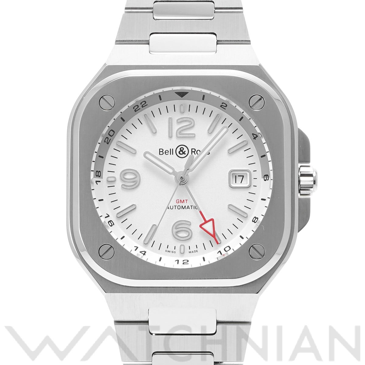 ベル＆ロス / Bell & Ross BR 05 GMT ホワイト BR05G-SI-ST/SST シルバーオパーリン メンズ 時計 【中古】【wristwatch】