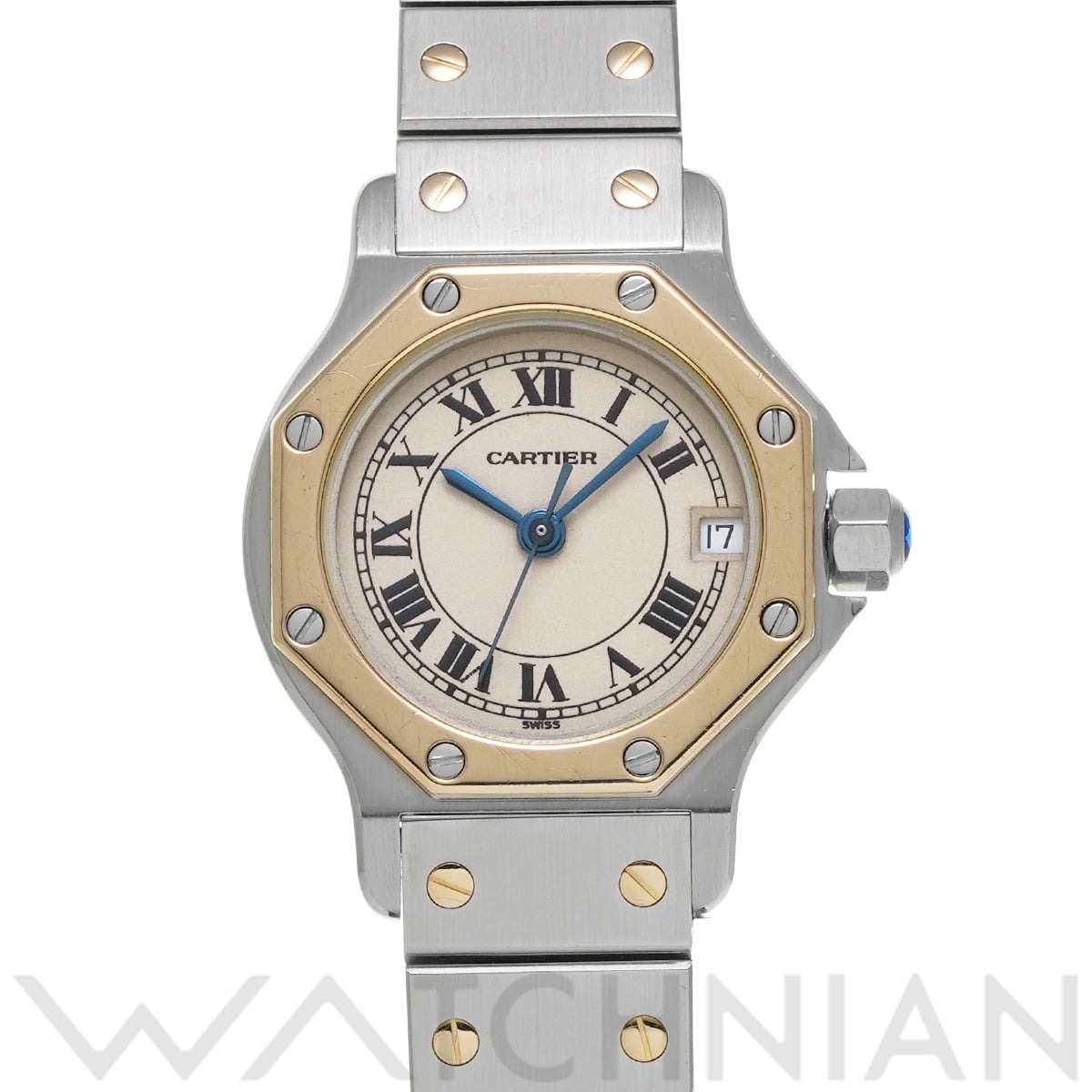 カルティエ サントス オクタゴン SM W2001683 アイボリー レディース 時計 【中古】【wristwatch】