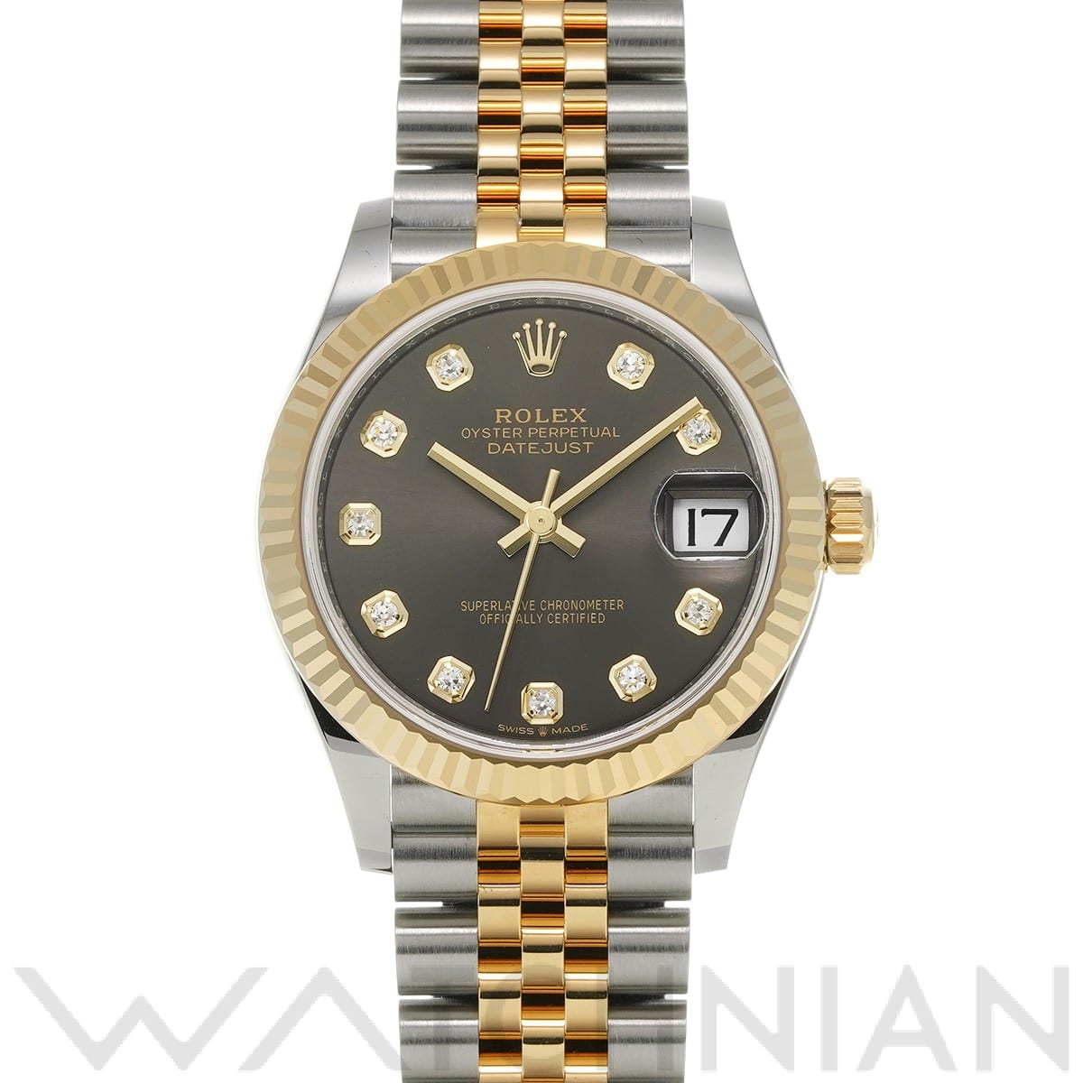 ロレックス デイトジャスト 31 278273G ダークグレー/ダイヤモンド ユニセックス 時計 【中古】【wristwatch】