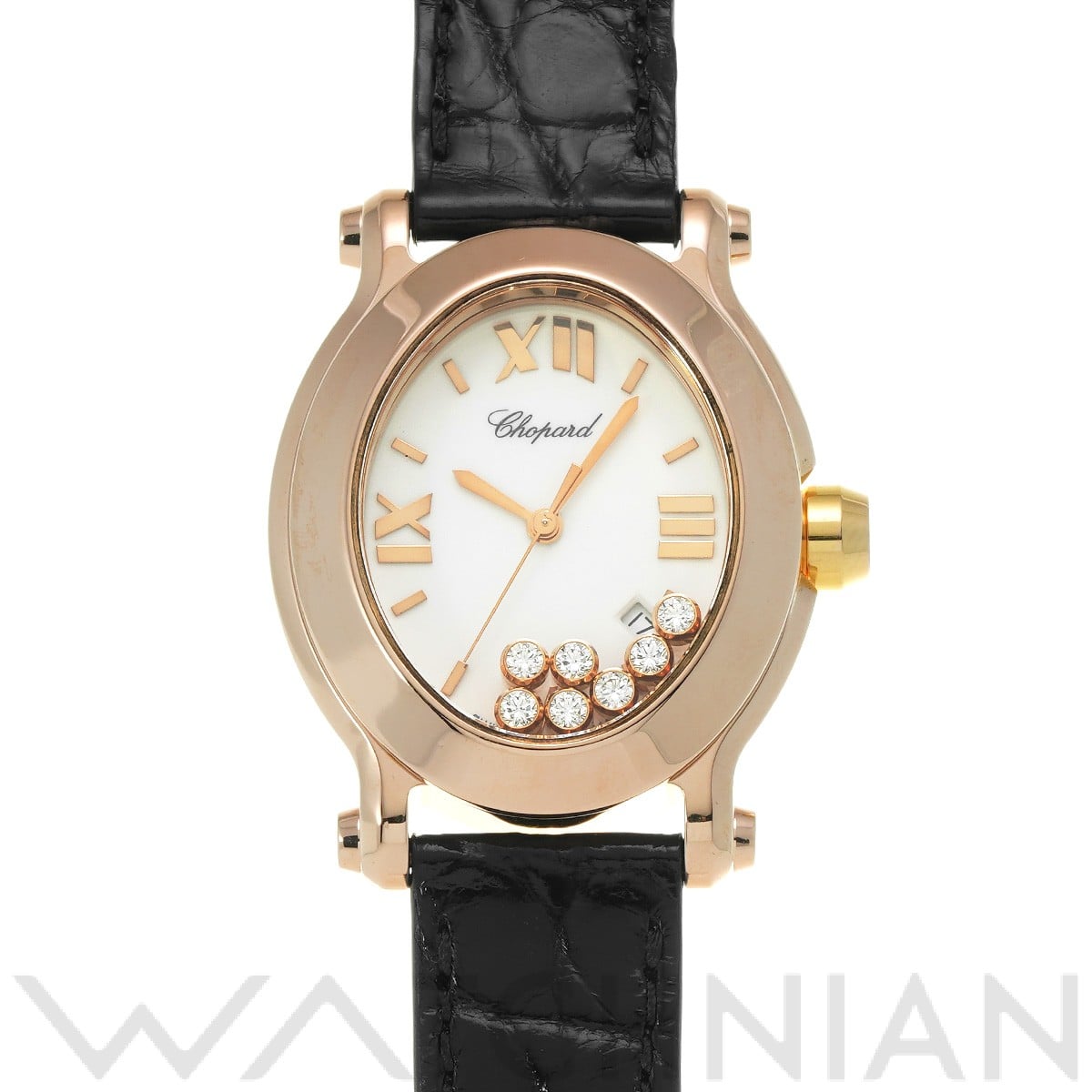 ショパール ハッピースポーツ オーバル マークII 275350-5001 ホワイト/ダイヤモンド ユニセックス 時計 【中古】【wristwatch】