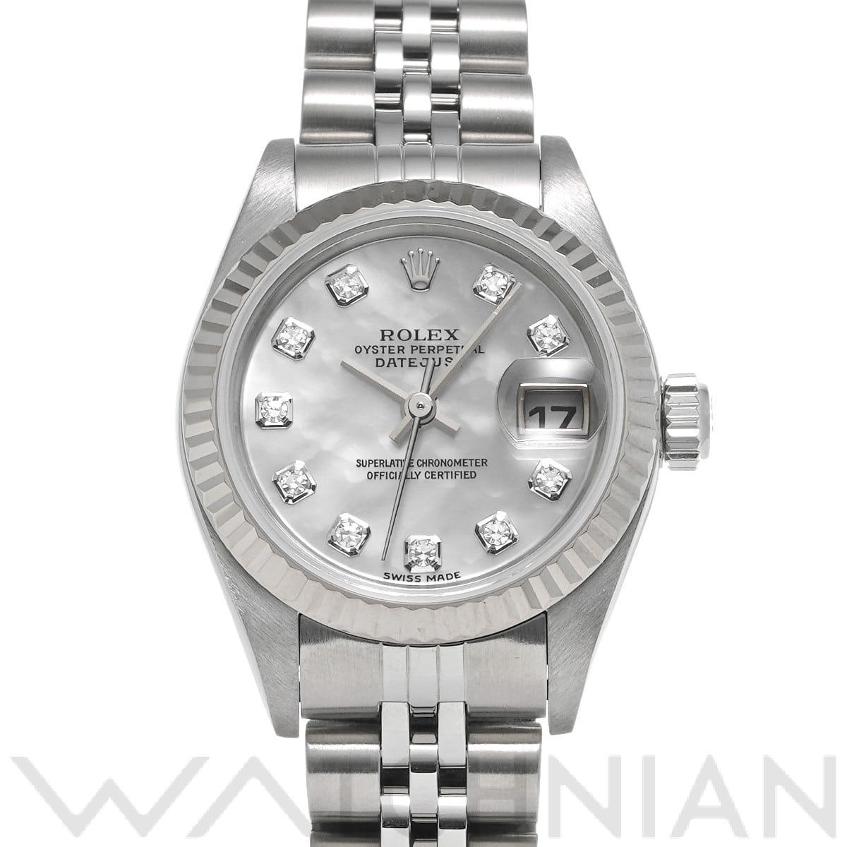 ロレックス デイトジャスト 79174NG ホワイトシェル/ダイヤモンド レディース 時計 【中古】【wristwatch】