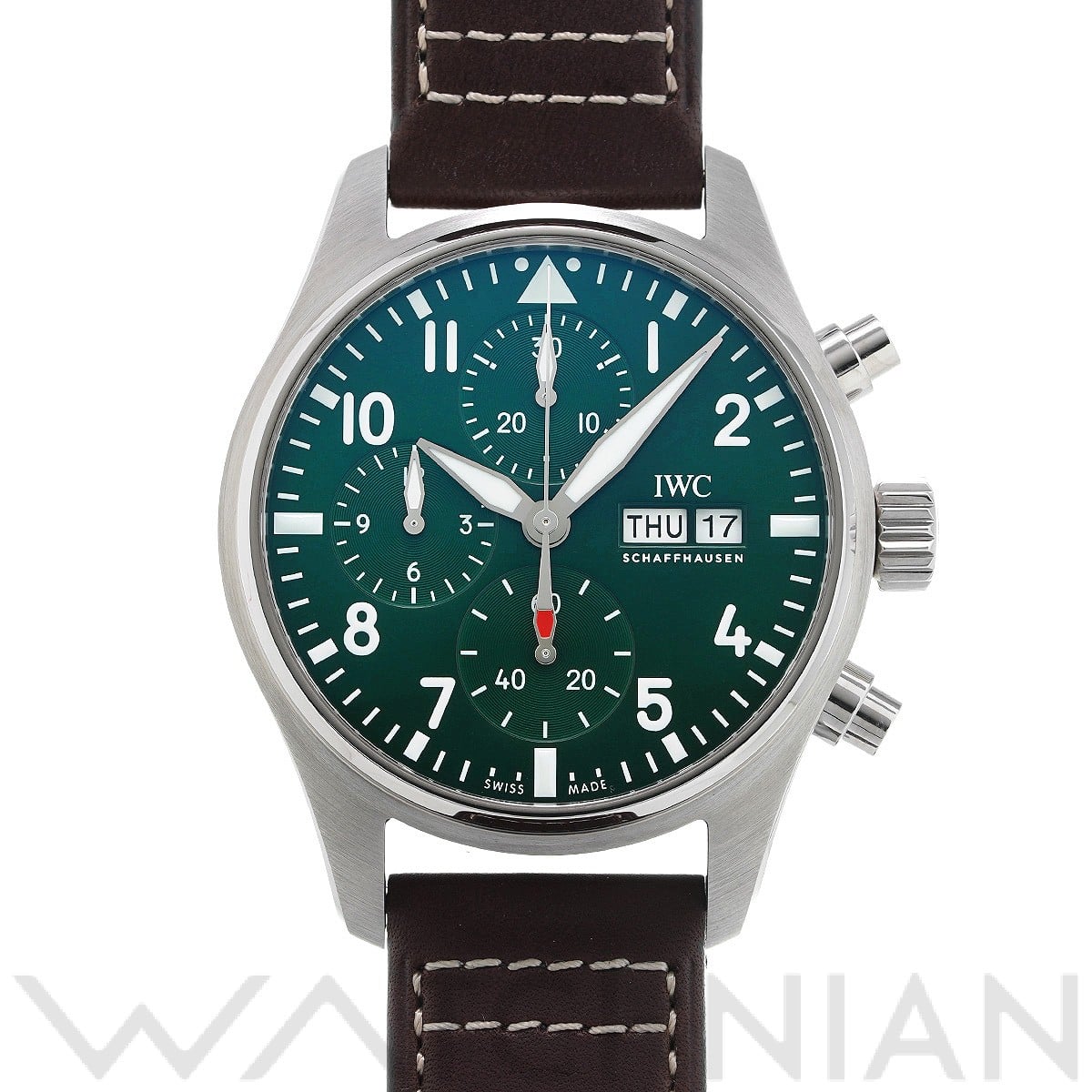 IWC パイロットウォッチ クロノグラフ IW388103 グリーン メンズ 時計 【中古】【wristwatch】