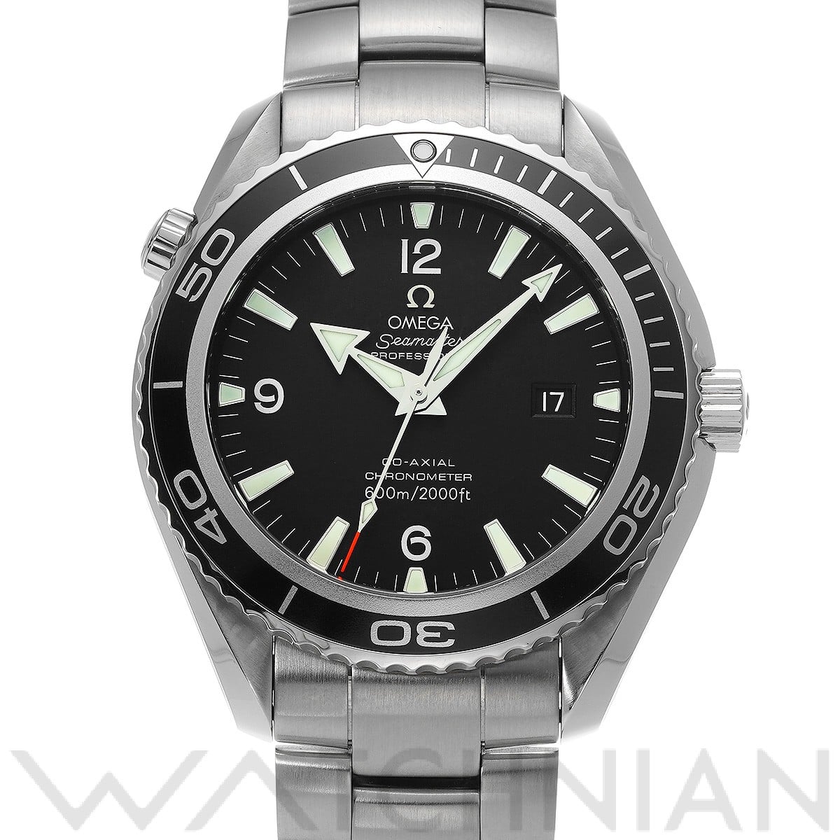 オメガ / OMEGA シーマスター プラネットオーシャン 600 コーアクシャル ビッグサイズ 2200.50 ブラック メンズ 時計 【中古】【wristwatch】