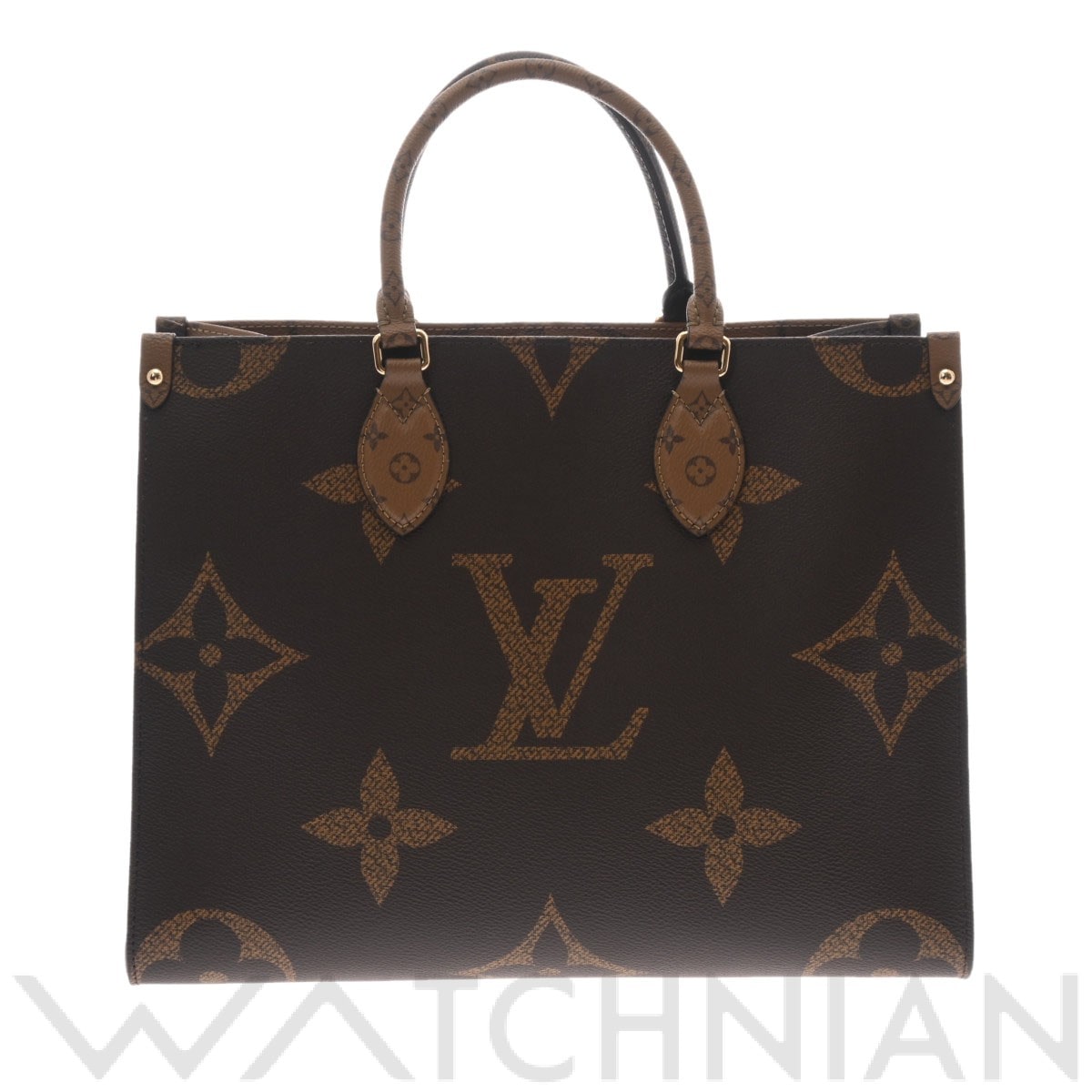 ルイ ヴィトン モノグラムジャイアント オンザゴーMM ブラウン M45321 モノグラム・リバース・キャンバス レディース バッグ 【中古】【bag】