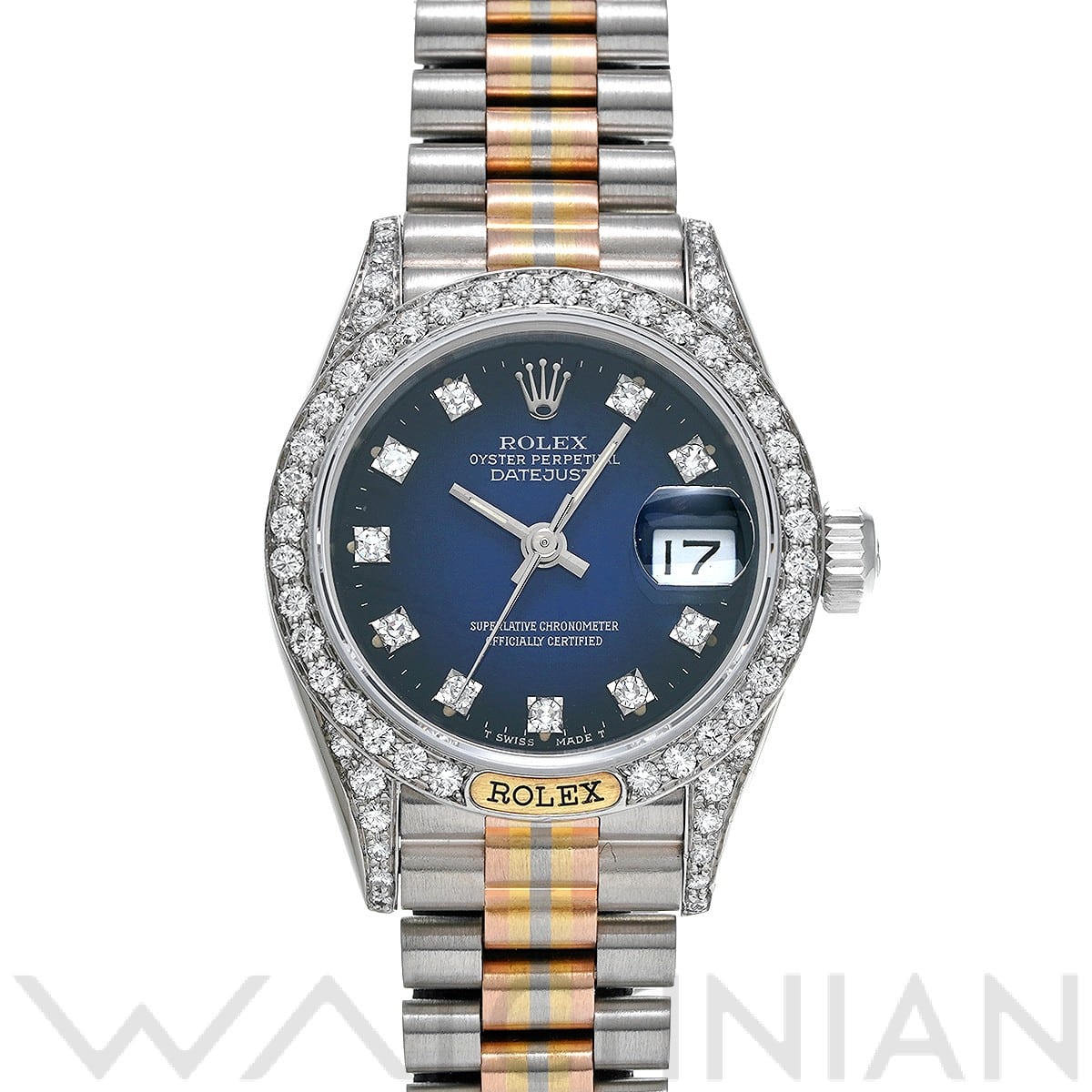 ロレックス デイトジャスト トリドール 69159G BIC ブルー・グラデーション/ダイヤモンド レディース 時計 【中古】【wristwatch】