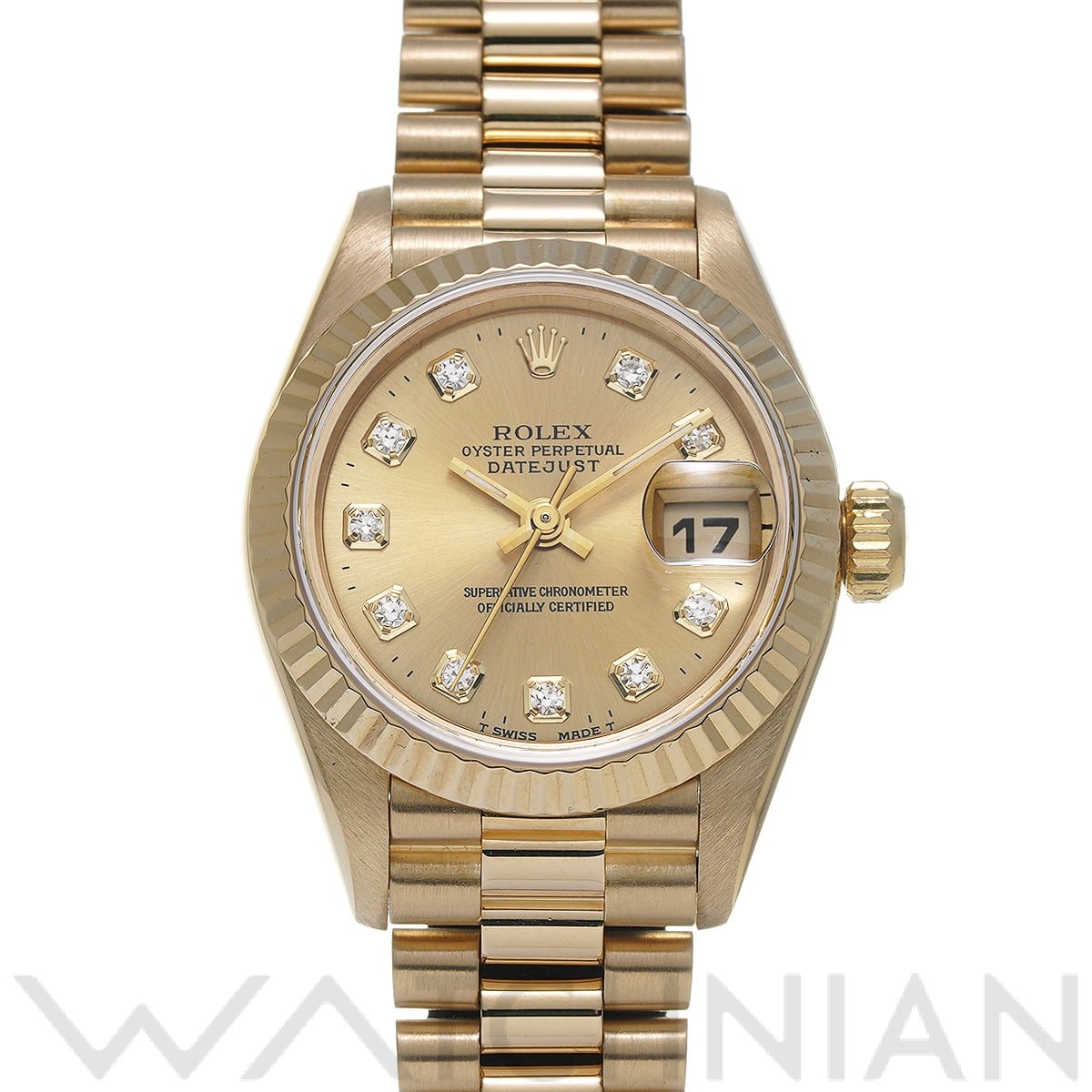 ロレックス デイトジャスト 69178G シャンパン/ダイヤモンド レディース 時計 【中古】【wristwatch】