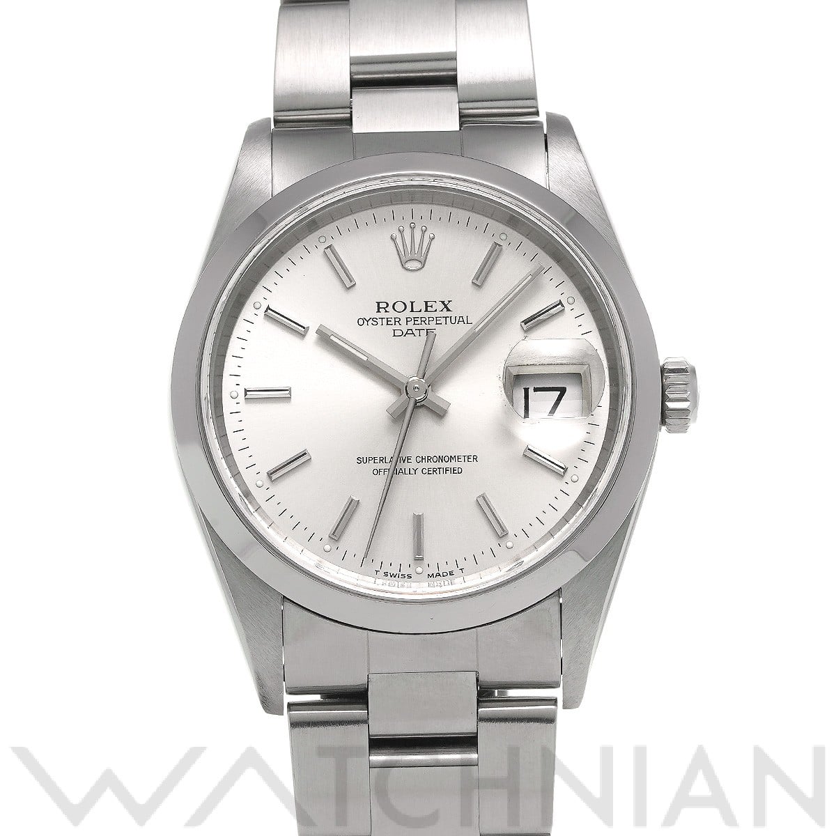 ロレックス オイスターパーペチュアル デイト 15200 シルバー メンズ 時計 【中古】【wristwatch】