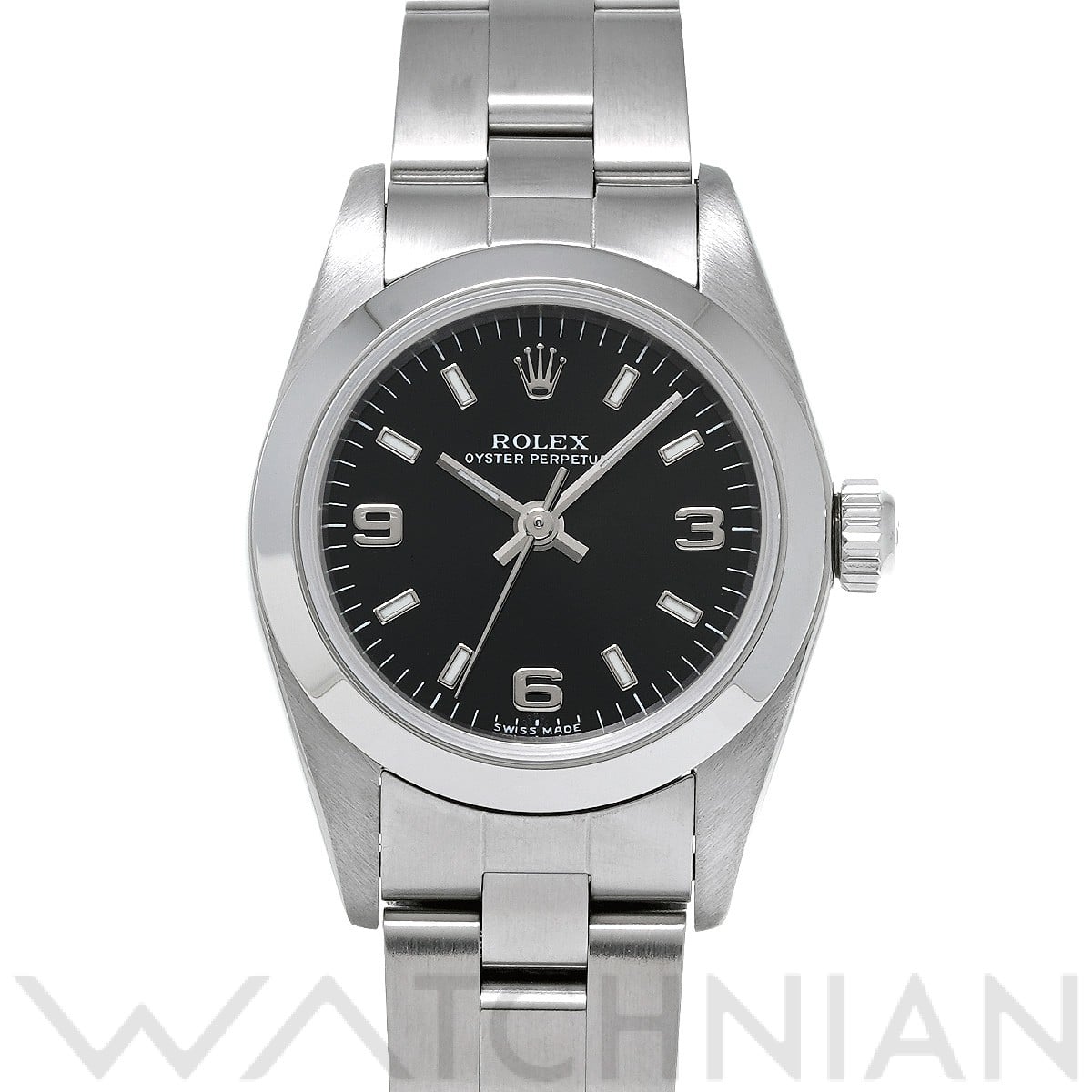 ロレックス オイスターパーペチュアル 76080 ブラック レディース 時計 【中古】【wristwatch】