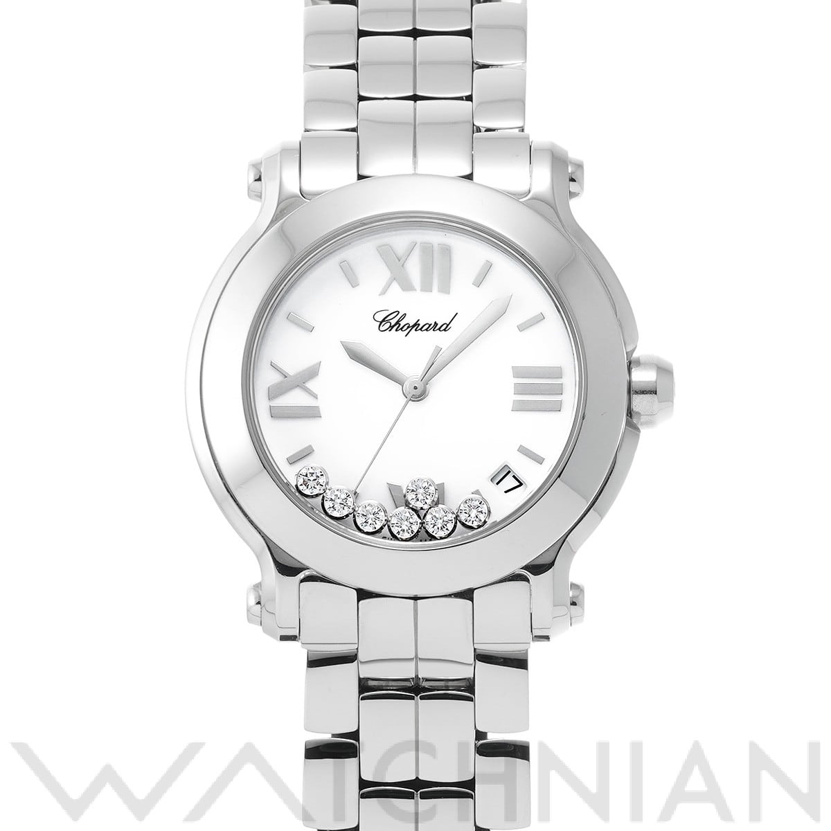 ショパール ハッピースポーツ 27/8475 ホワイト/ダイヤモンド ユニセックス 時計 【中古】【wristwatch】