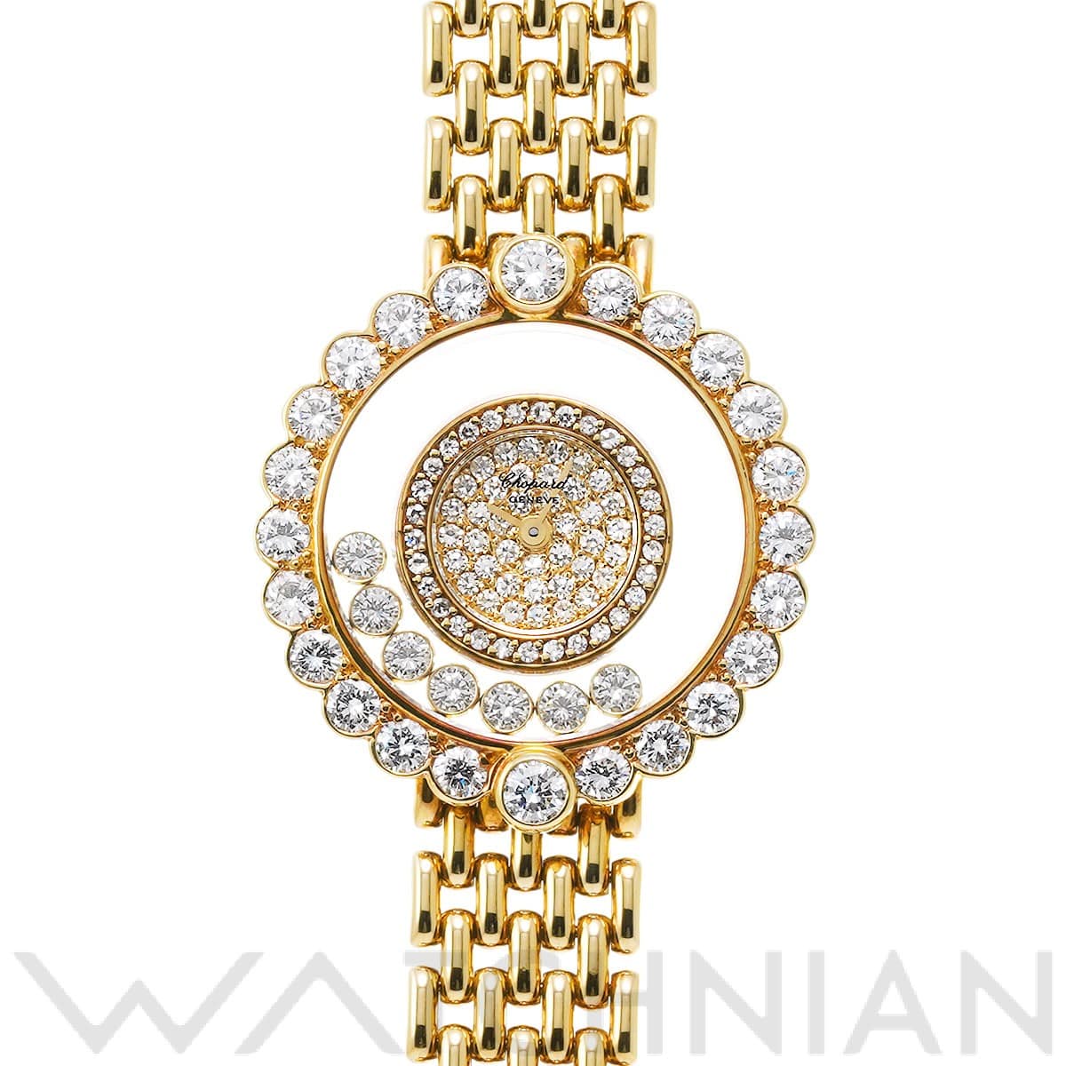 ショパール ハッピーダイヤモンド 20/5534 パヴェダイヤモンド/ダイヤモンド レディース 時計 【中古】【wristwatch】