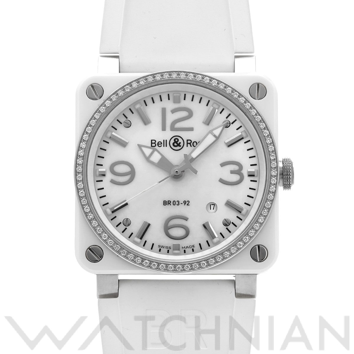 ベル＆ロス BR 03-92 ホワイト セラミック ダイヤモンド BR0392-WH-C-D/SRB ホワイトシェル メンズ 時計 【中古】【wristwatch】