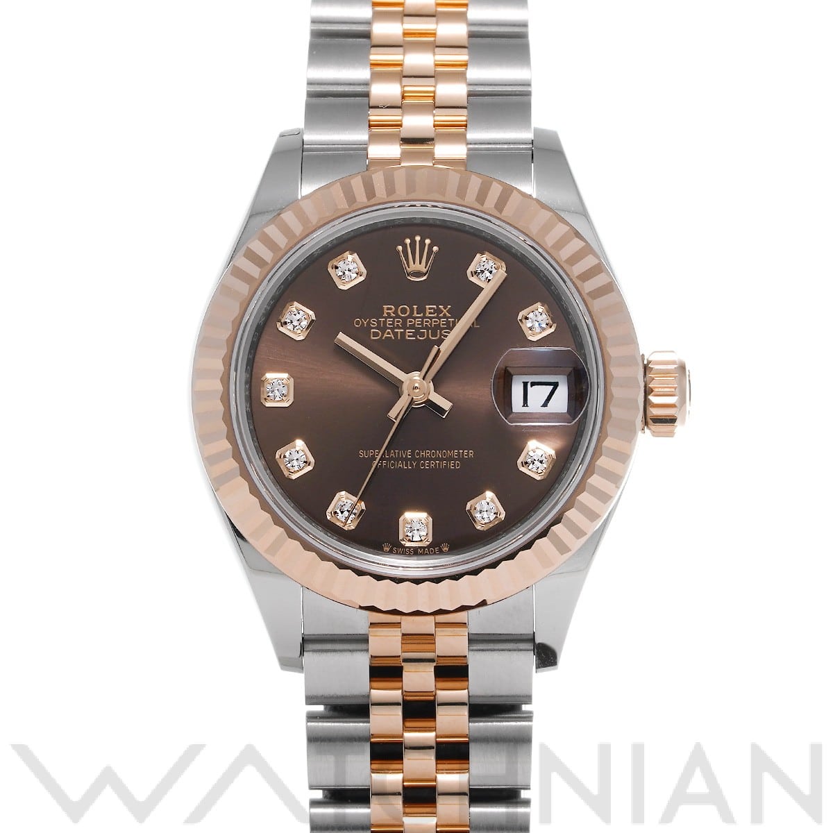 ロレックス レディ デイトジャスト 28 279171G チョコレート/ダイヤモンド レディース 時計 【中古】【wristwatch】