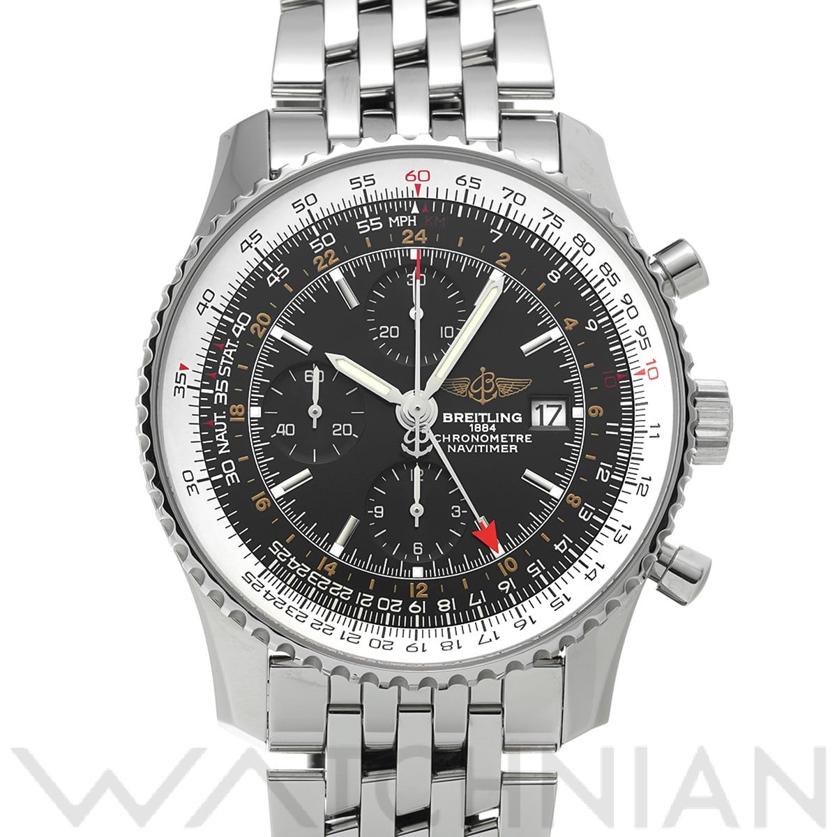 ブライトリング ナビタイマー ワールド A24322 ブラック メンズ 時計 【中古】【wristwatch】