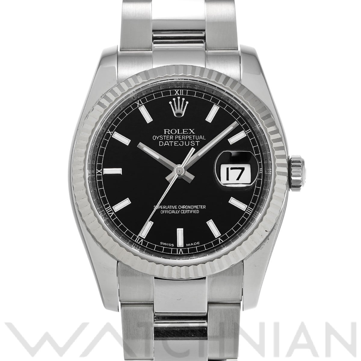 ロレックス デイトジャスト 36 116234 ブラック メンズ 時計 【中古】【wristwatch】