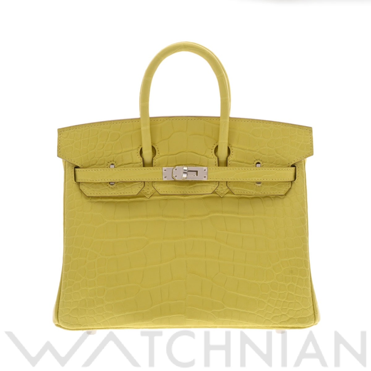 エルメス / HERMES バーキン 25 ライム/パラジウム金具 アリゲーターマット レディース バッグ 【新品】【bag】