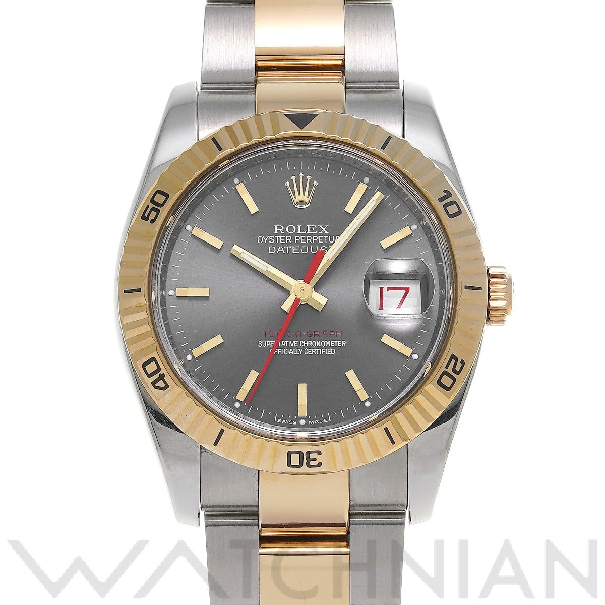 ロレックス デイトジャスト ターノグラフ 116263 グレー メンズ 時計 【中古】【wristwatch】