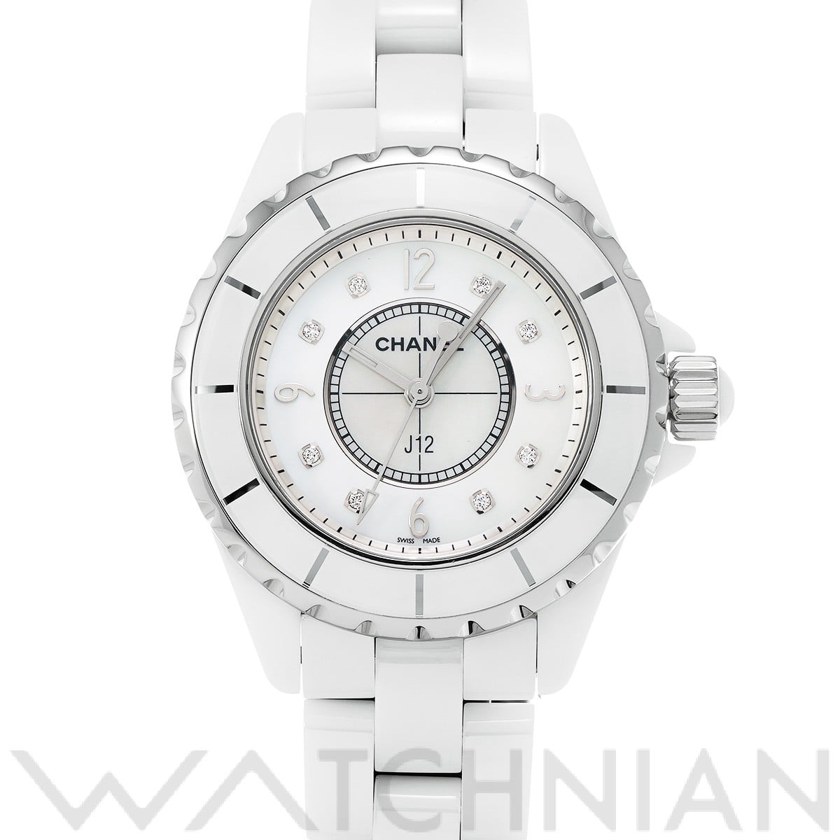 シャネル / CHANEL J12 33MM H2422 ホワイトシェル/ダイヤモンド レディース 時計 【中古】【wristwatch】
