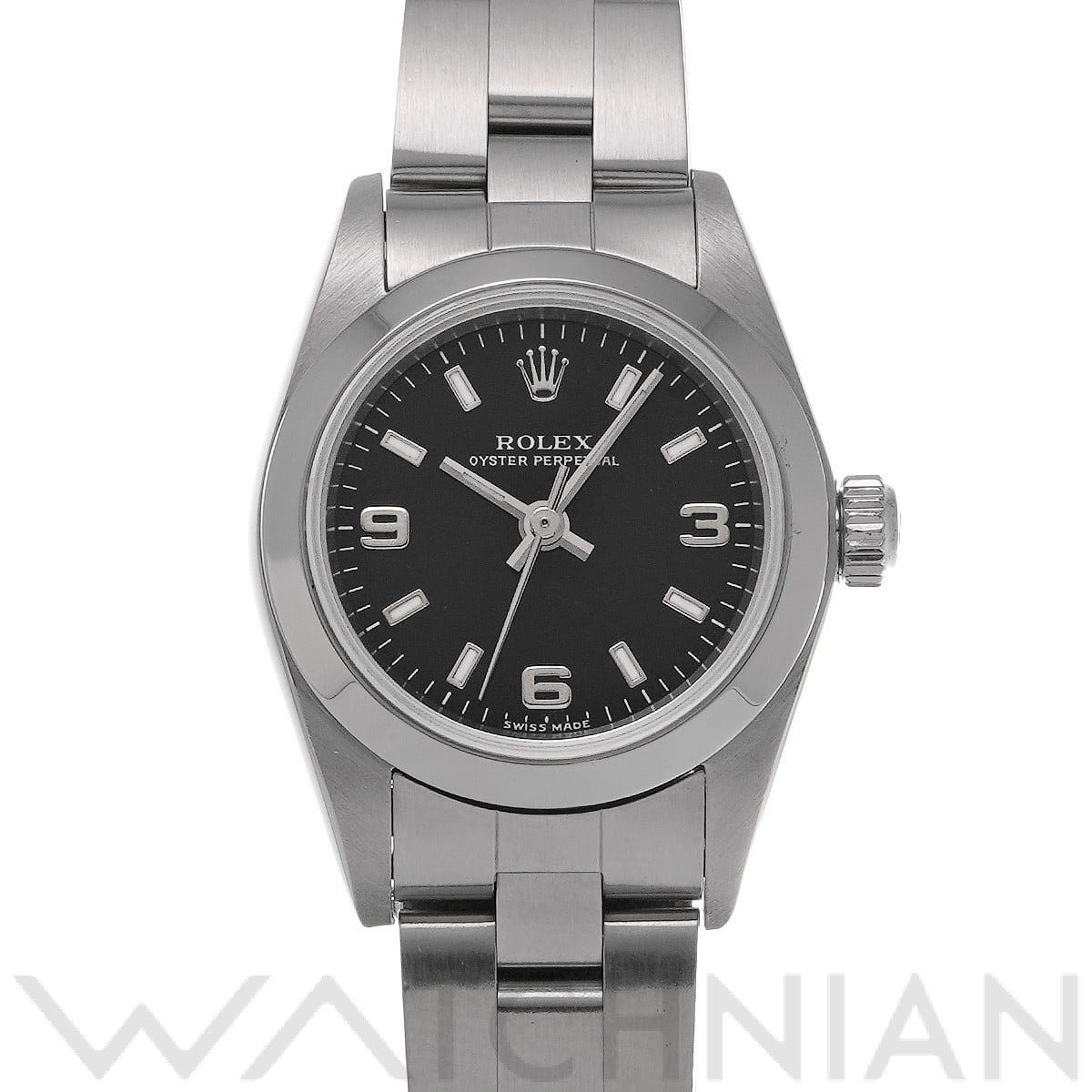 ロレックス オイスターパーペチュアル 76080 ブラック レディース 時計 【中古】【wristwatch】