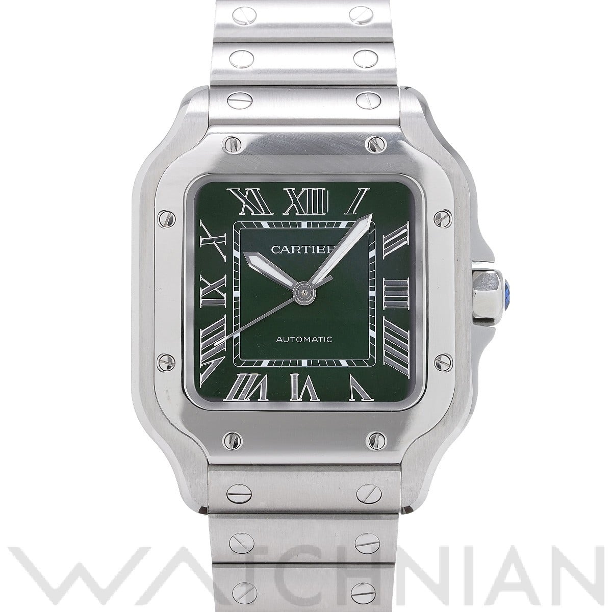 カルティエ サントス ドゥ カルティエ MM WSSA0061 グリーン メンズ 時計 【中古】【wristwatch】