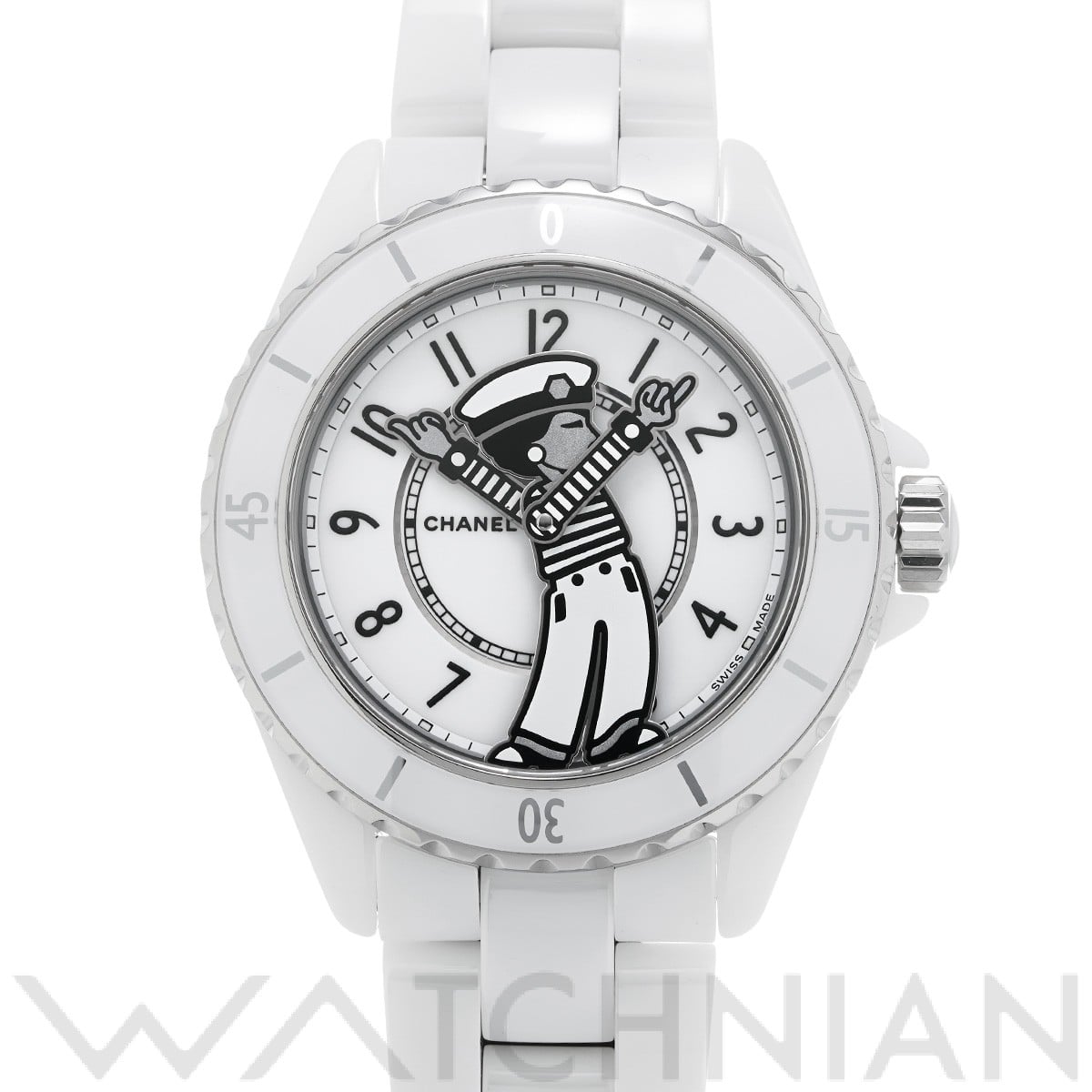 シャネル / CHANEL マドモアゼル J12 ラ パウザ 38MM H7481 ホワイトラッカー メンズ 時計 【中古】【wristwatch】
