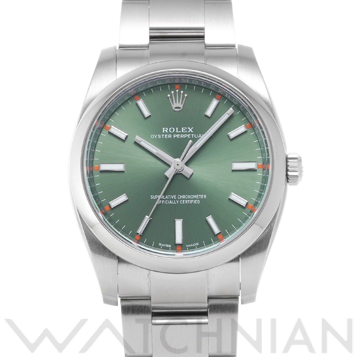 ロレックス オイスターパーペチュアル 34 114200 オリーブグリーン メンズ 時計 【中古】【wristwatch】